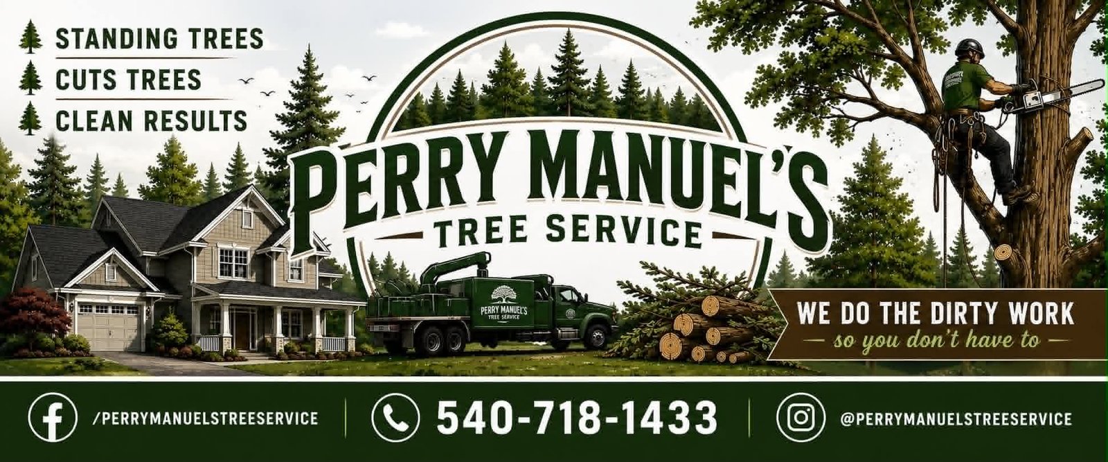 Perry Manuel's Tree Service crew at work